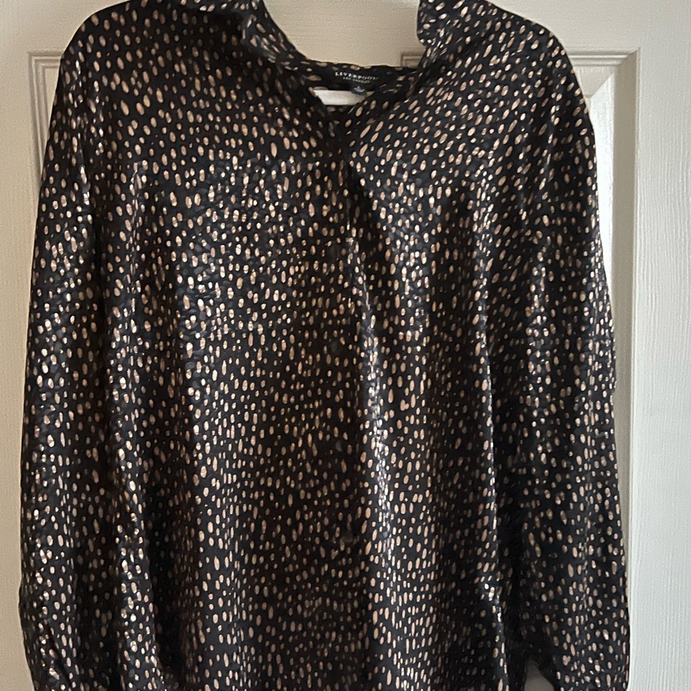 Liverpool Jeans Company Black and Gold Blouse